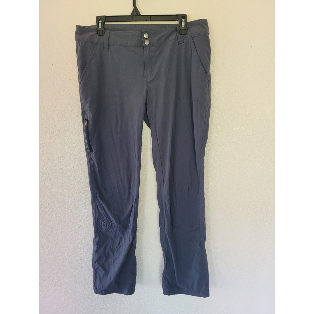 Columbia Omni-Shield Hiking Pants Womens 14 Regular Gray Blue Straight Cargo #24